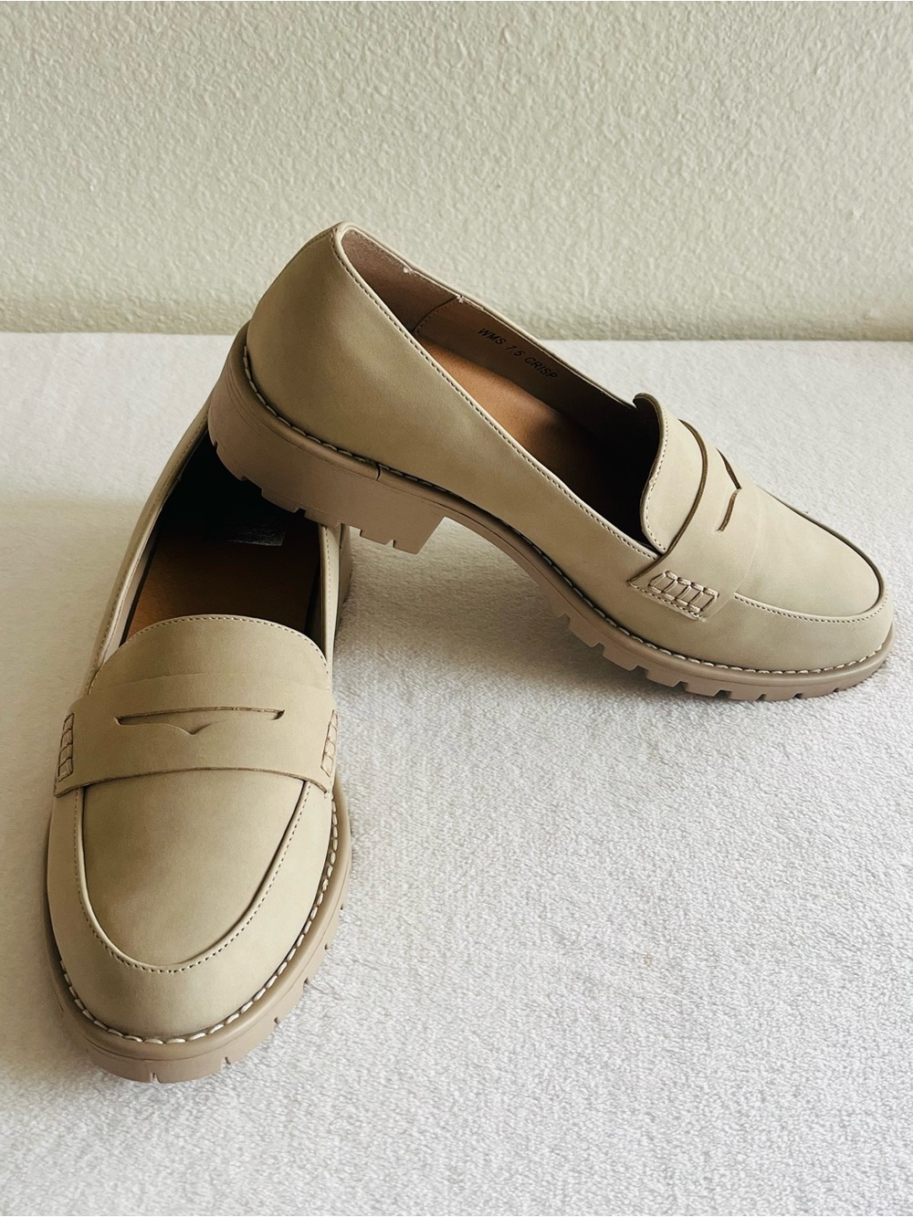Dolce Vita Beige Women’s Penny Loafers - Classic Casual Slip-Ons 7.5